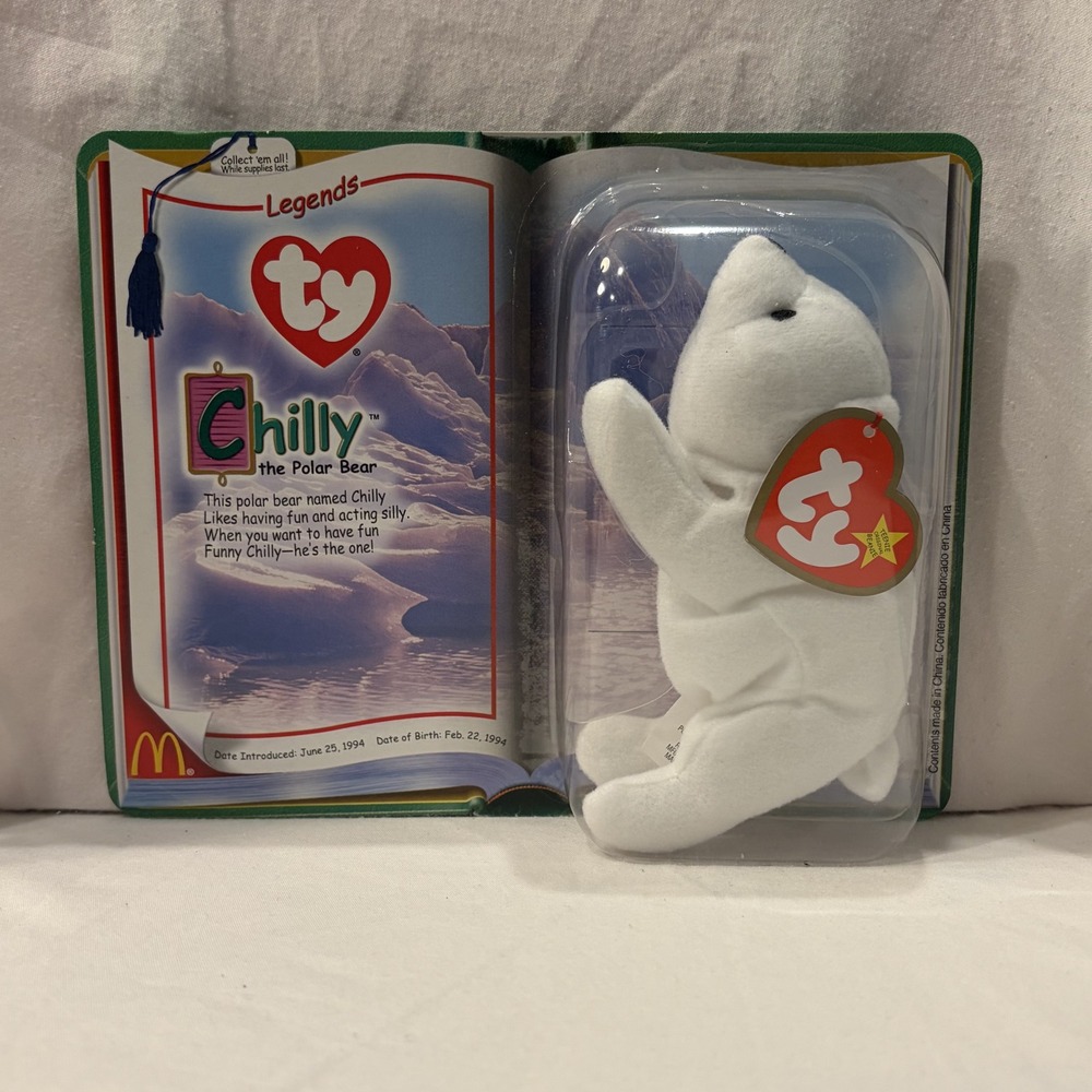 TY Beanie Baby Chilly Polar Bear McDonald's Legends Sealed 1994